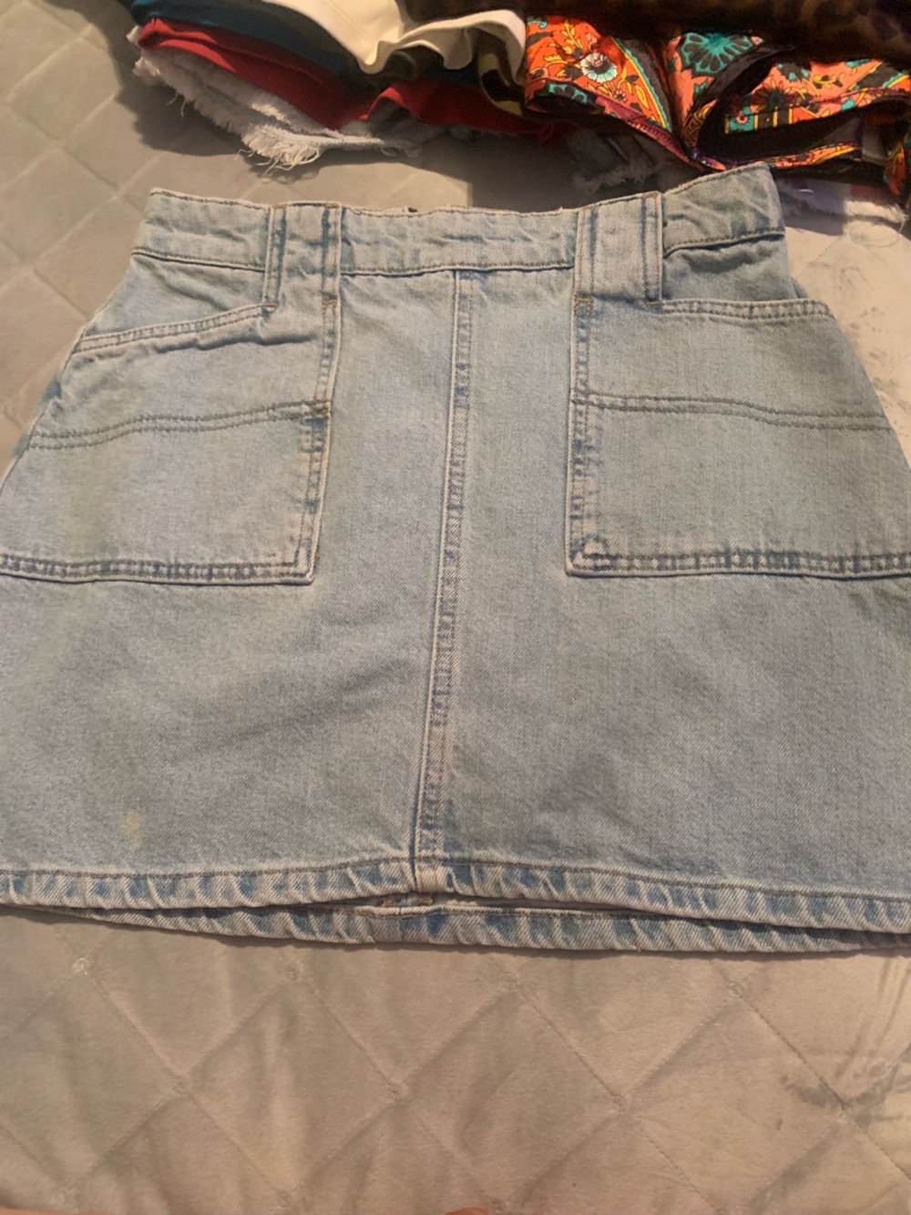 BDG Light Wash Denim Mini Skirt